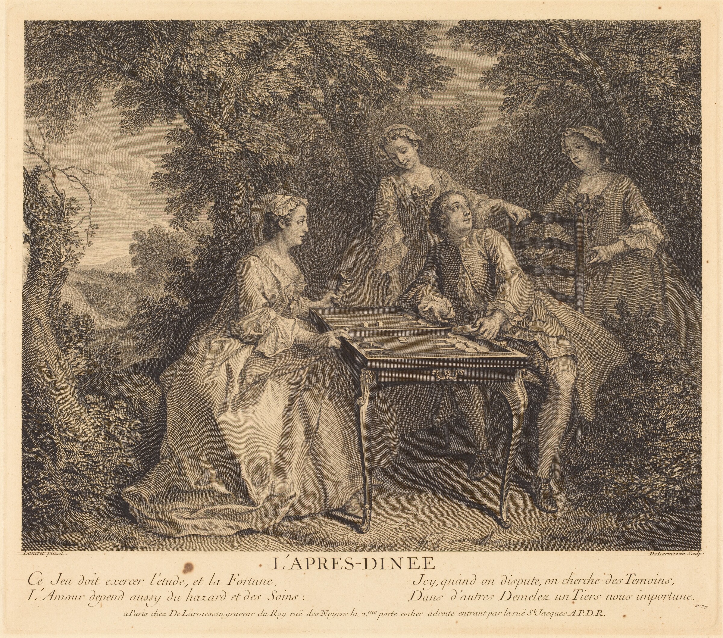 L'apres-diner, Nicolas de Larmessin IV after Nicolas Lancret, 1741