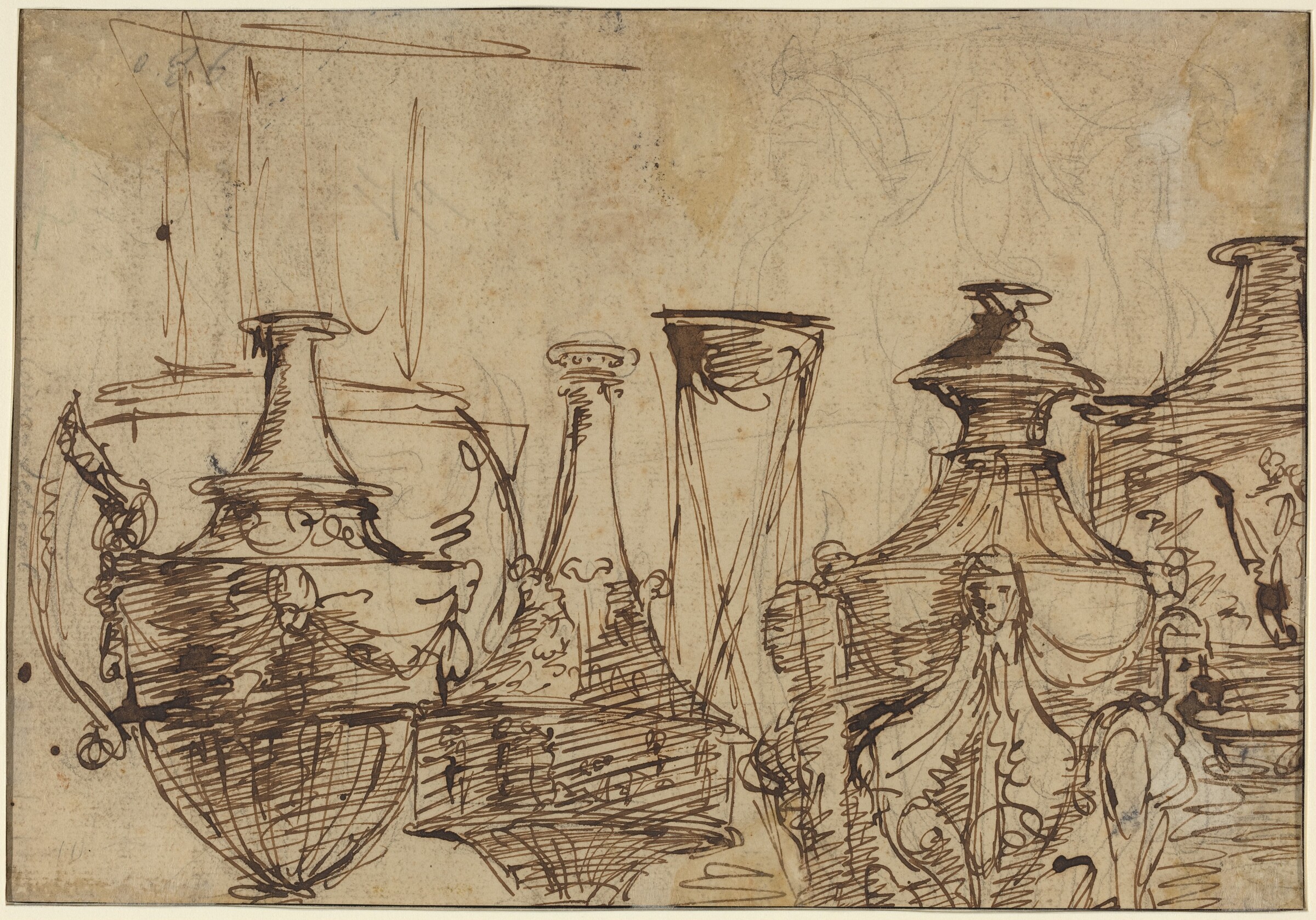 Designs for Vases [verso], Giuseppe Cades