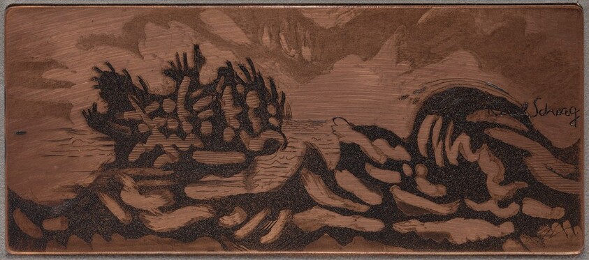 Dark Wave and Island [cancelled plate] from By the Sea