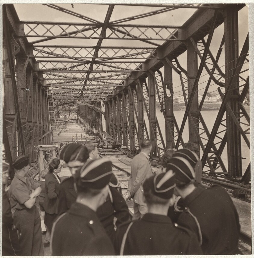 Military men on bridge