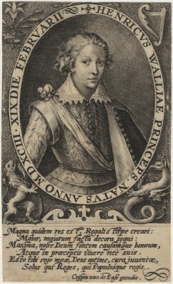 “Henry Frederick, Prince of Wales”. The image depicts a person from the waist up, facing slightly to the right but looking directly at the viewer.