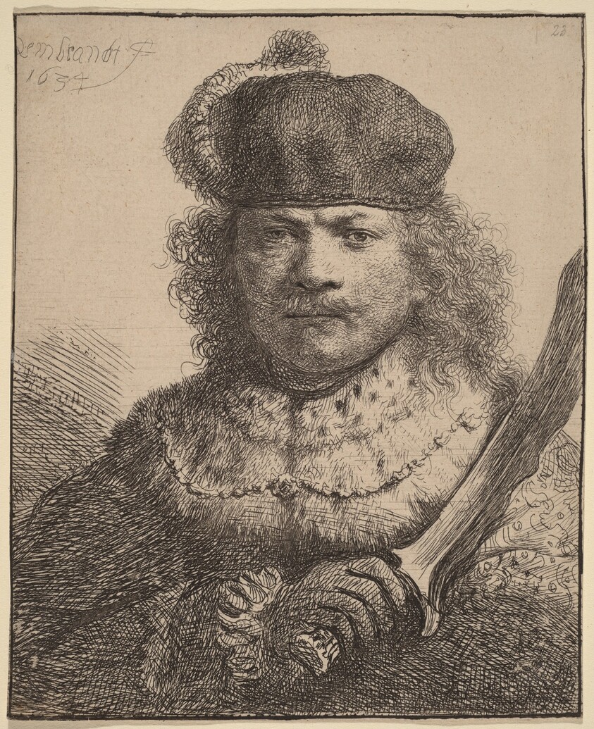Self-Portrait with Raised Sabre