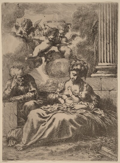 The Holy Family by a Column