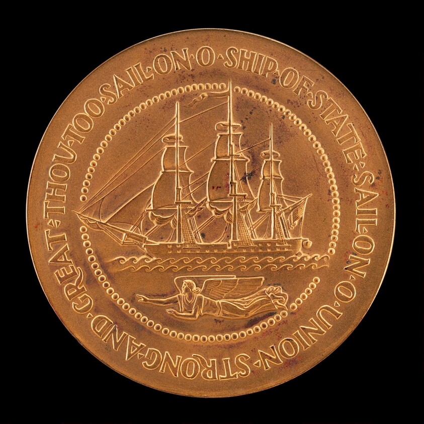 Franklin Delano Roosevelt Inaugural Medal: The Ship of State [reverse]