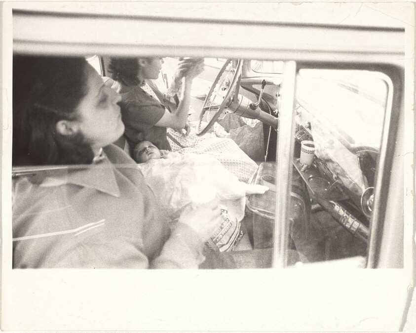 Group in automobile--Los Angeles