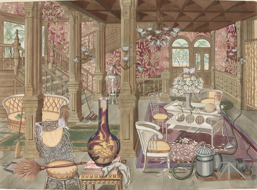 Left Stairway and Hall, Hotel Del Coronado, 1888