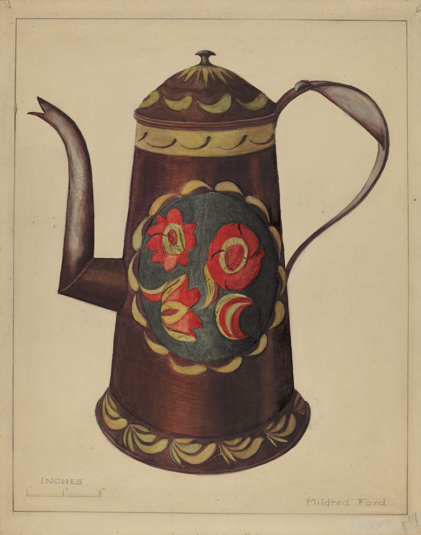 Toleware Coffee Pot
