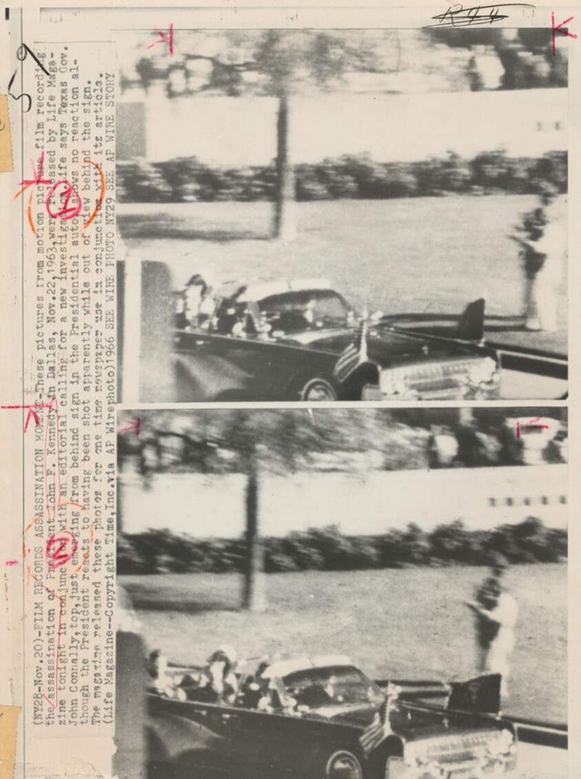 Title from caption on object: “Film Records Assassination Moment”