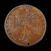 View of the Uffizi and the Palazzo Vecchio [reverse], Domenico Poggini, 1561