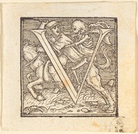 Letter V, Hans Lützelburger after Hans Holbein the Younger, c. 1523