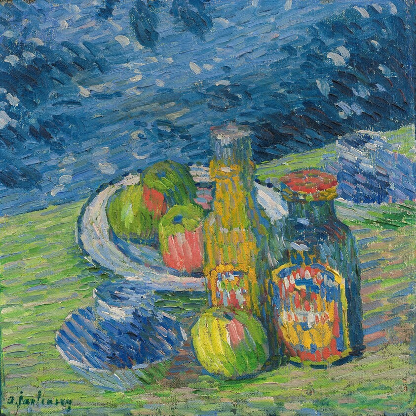 Still Life with Bottles and Fruit