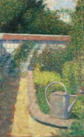 The Watering Can - Garden at Le Raincy, Georges Seurat, c. 1883