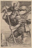 Saint Christopher Carrying the Infant Christ, Lucas van Leyden, c. 1521