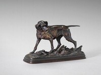 Pointer Standing over a Pheasant, Paul Edouard Delabriere, 19th-early 20th century