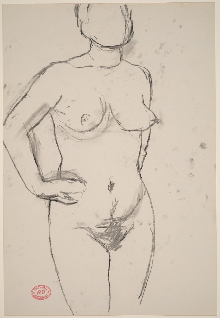 Untitled [standing female nude with hands on hips]