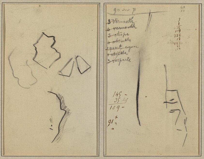 A Profile and Four Shapes; Sketch of a Man's Head [recto]