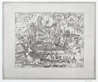 Brooklyn Bridge from Brooklyn (The Sun), John Marin, 1915