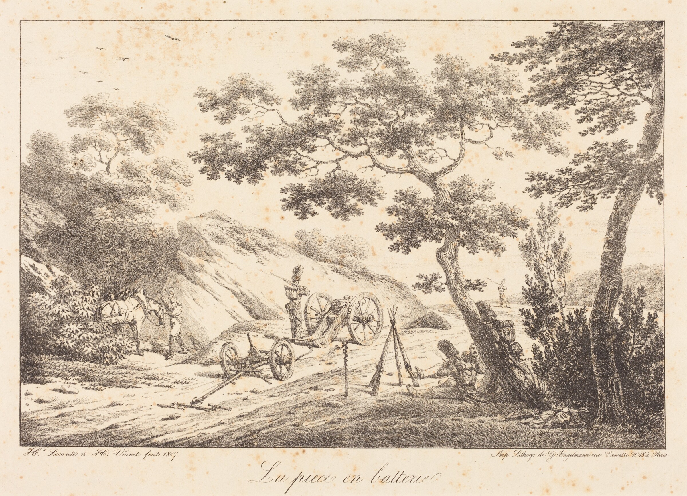 La piece en batterie, Horace Vernet, 1817