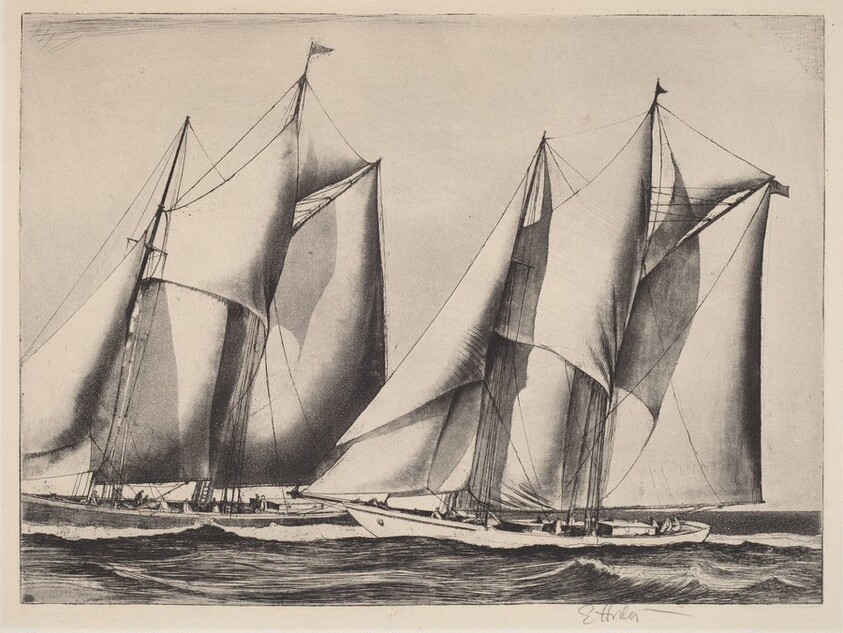 Untitled (Two Yachts Racing)