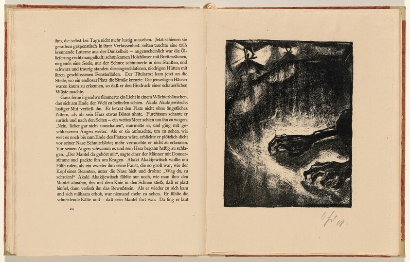 Zwei gespenstische Hände greifen nach etwas (Two Ghostly Hands Grasp for Something) (plate 8) from Der Mantel (The Coat)