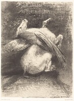 L'Aile impuissante n'eleva point la bete en ces noirs espaces (The impotent wing did not lift the animal into that black space, Odilon Redon, 1883