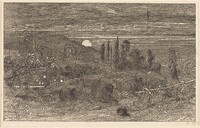 The Rising Moon, or An English Pastoral, Samuel Palmer, 1857