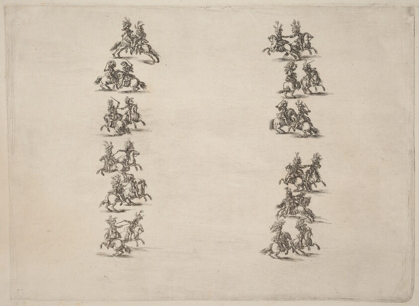 Cavaliers Fighting in Two Columns