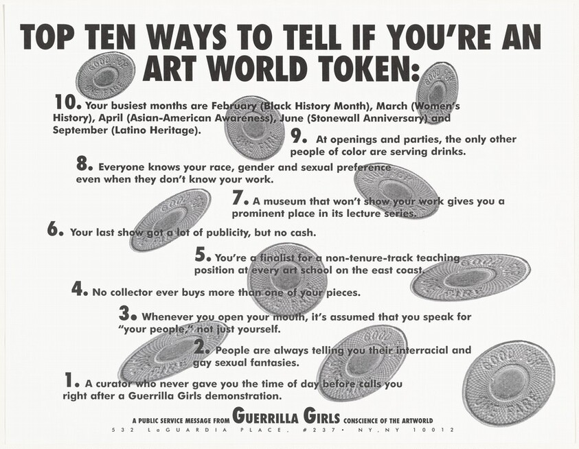 Top Ten Ways to Tell if You're an Art World Token