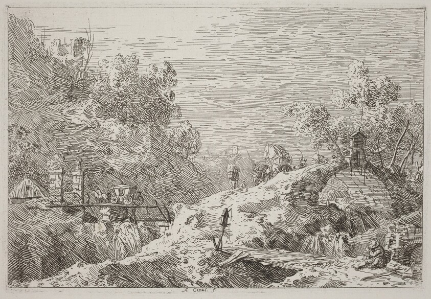 Mountain Landscape with Five Bridges [lower right]