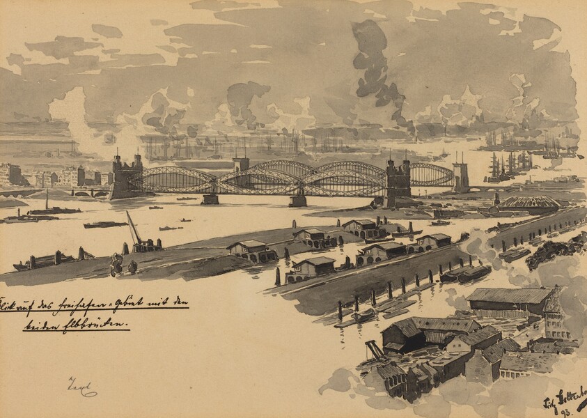 Freihafen mit den Elbbrucken