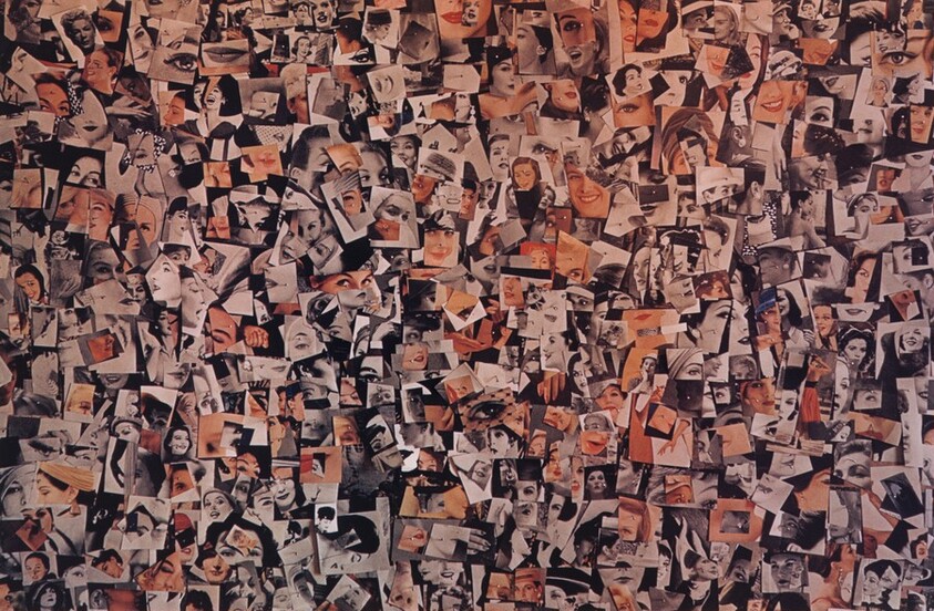 Collage of Faces in Pink