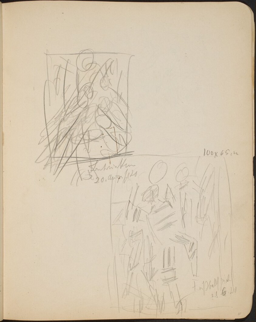 Zwei bezeichnete Skizzen (Two Sketches with Inscriptions) [p. 31]