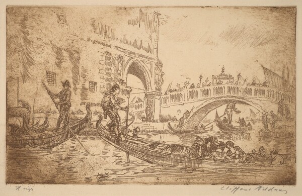 Procession Over Bridge by Ducal Palace, Venice