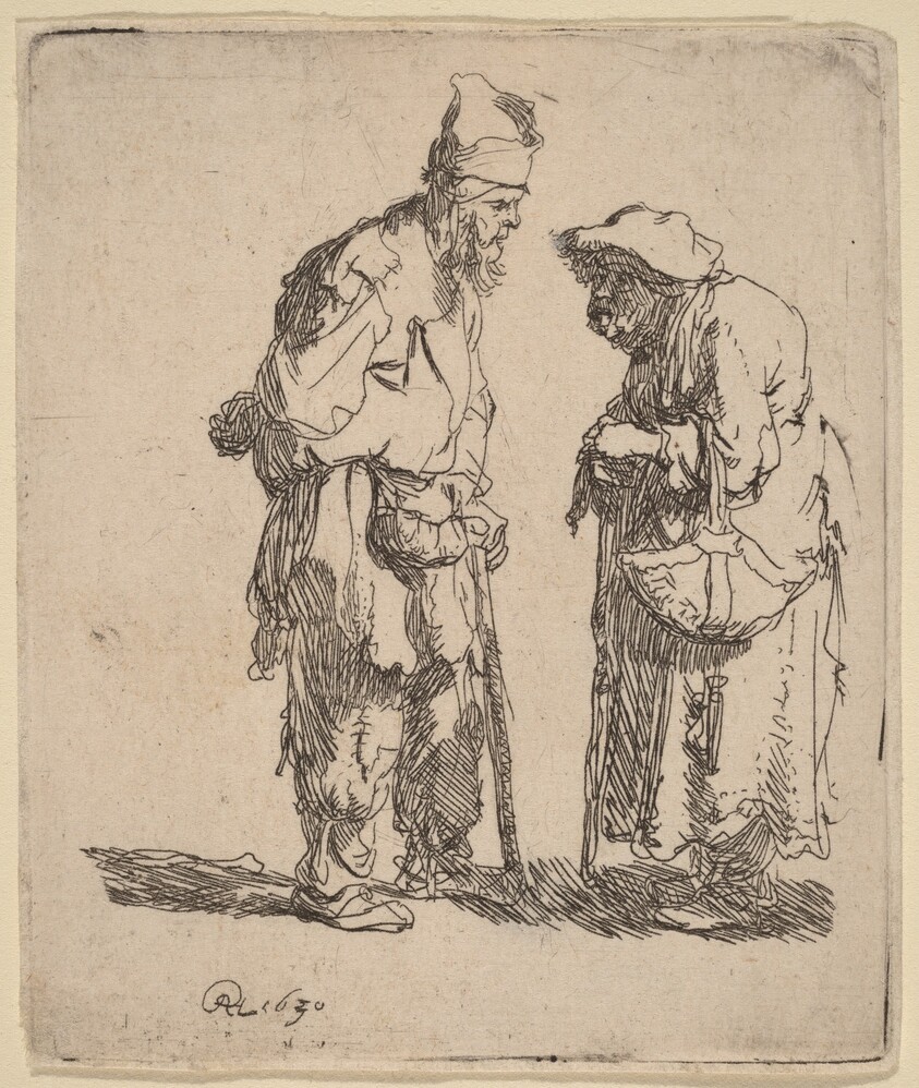 Beggar Man and Beggar Woman Conversing