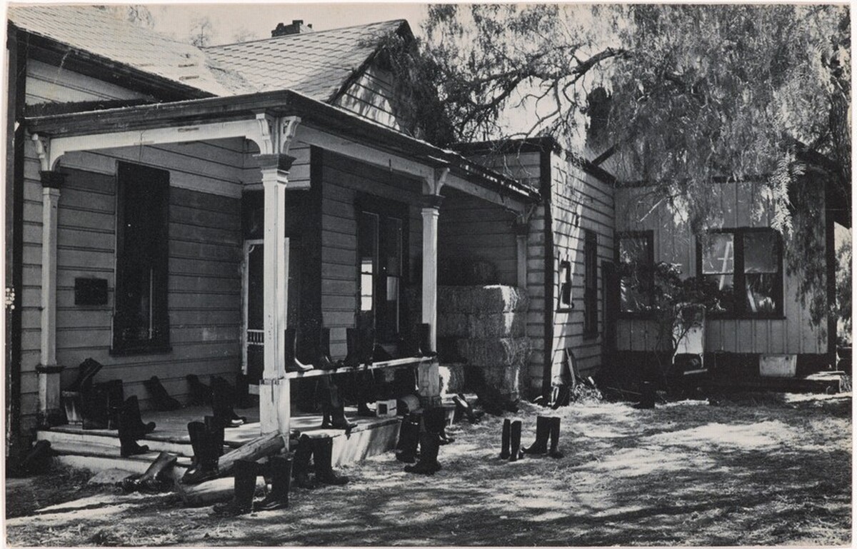 100 Boots on the Porch. Sorrento Valley, California. October 8, 1971, 12:15 p.m.