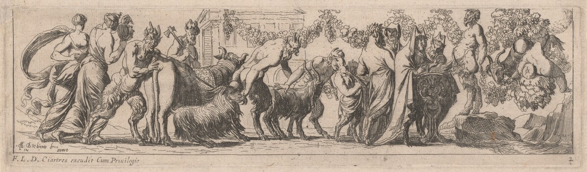 Satyrs Bringing Animals to an Altar