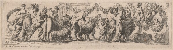 Satyrs Bringing Animals to an Altar