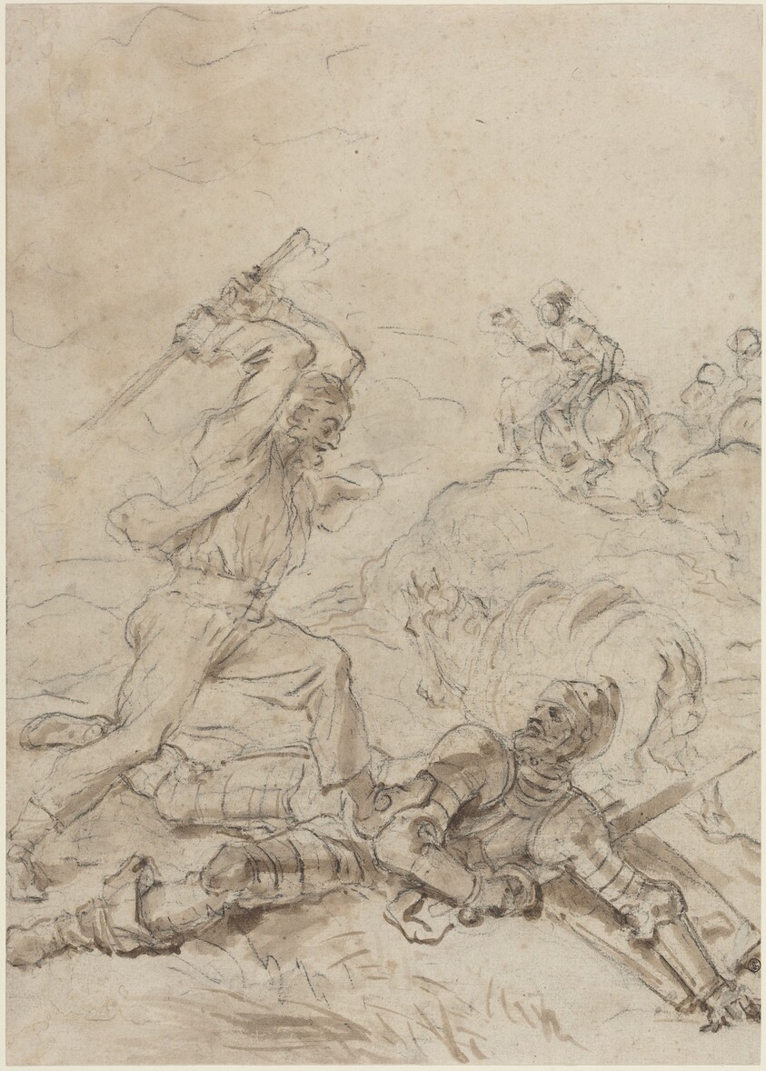 The Muleteer Attacking Don Quixote as He Lies Helpless on the Ground