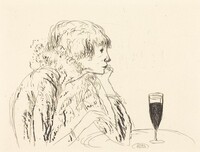 Berthe in a Cafe, Boulevard Sebastopol (Berthe dans un cafe, Boulevard Sebastopol), André Dunoyer de Segonzac, c. 1927/1929