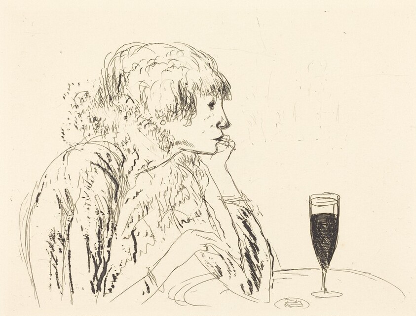 Berthe in a Cafe, Boulevard Sebastopol (Berthe dans un cafe, Boulevard Sebastopol)