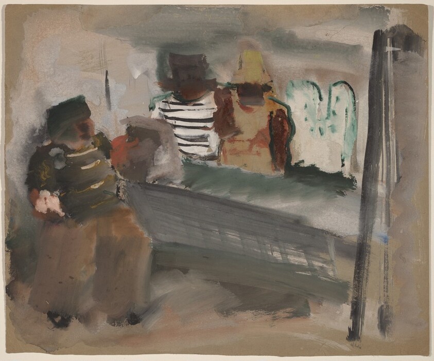 Three Figures Wearing Hats