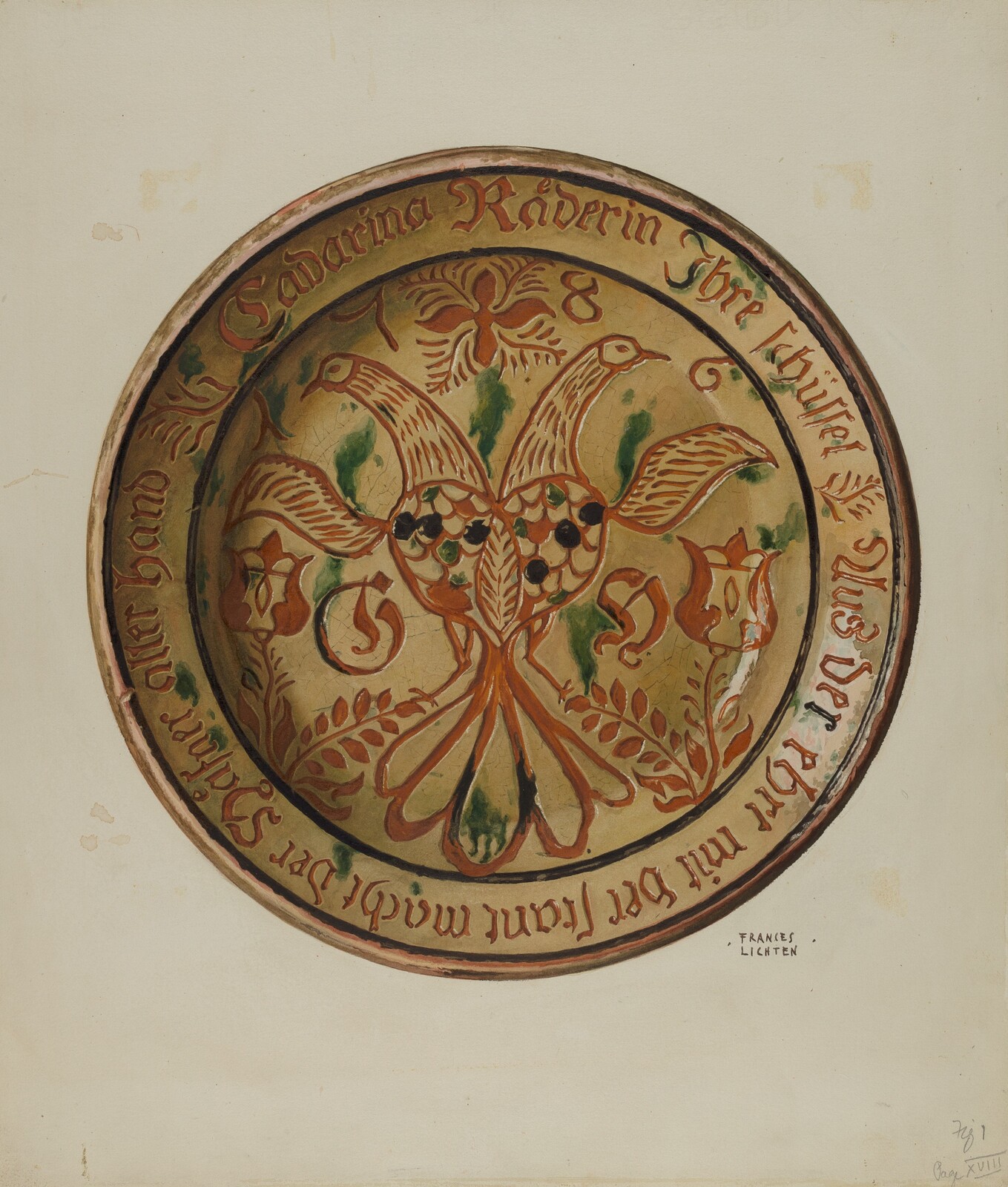 Pa. German Dish, Frances Lichten, c. 1937