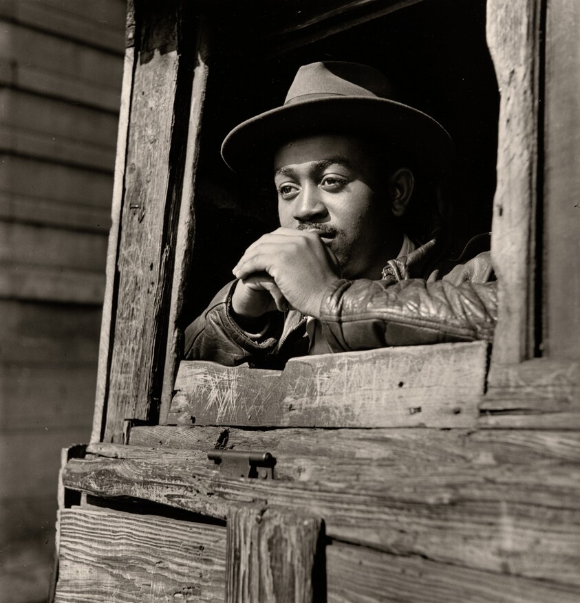 Man at Window of Shack, Chicago, Illinois