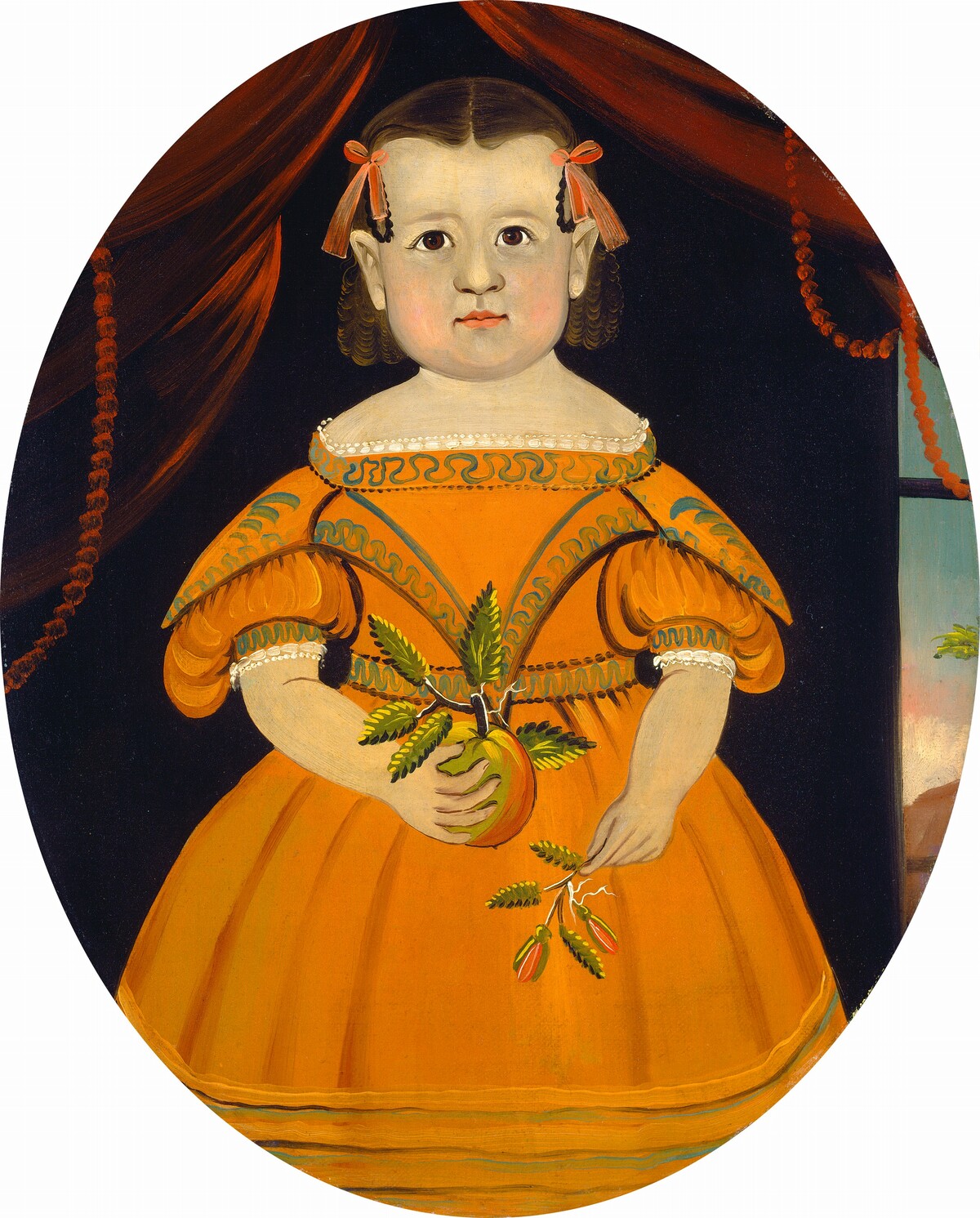 Little Girl Holding Apple