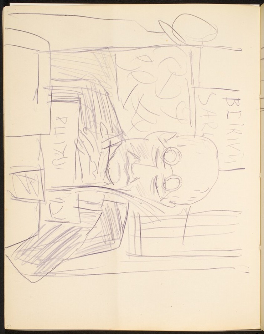 Lesender Mann im Café (Reading Man in a Café) [p. 22]