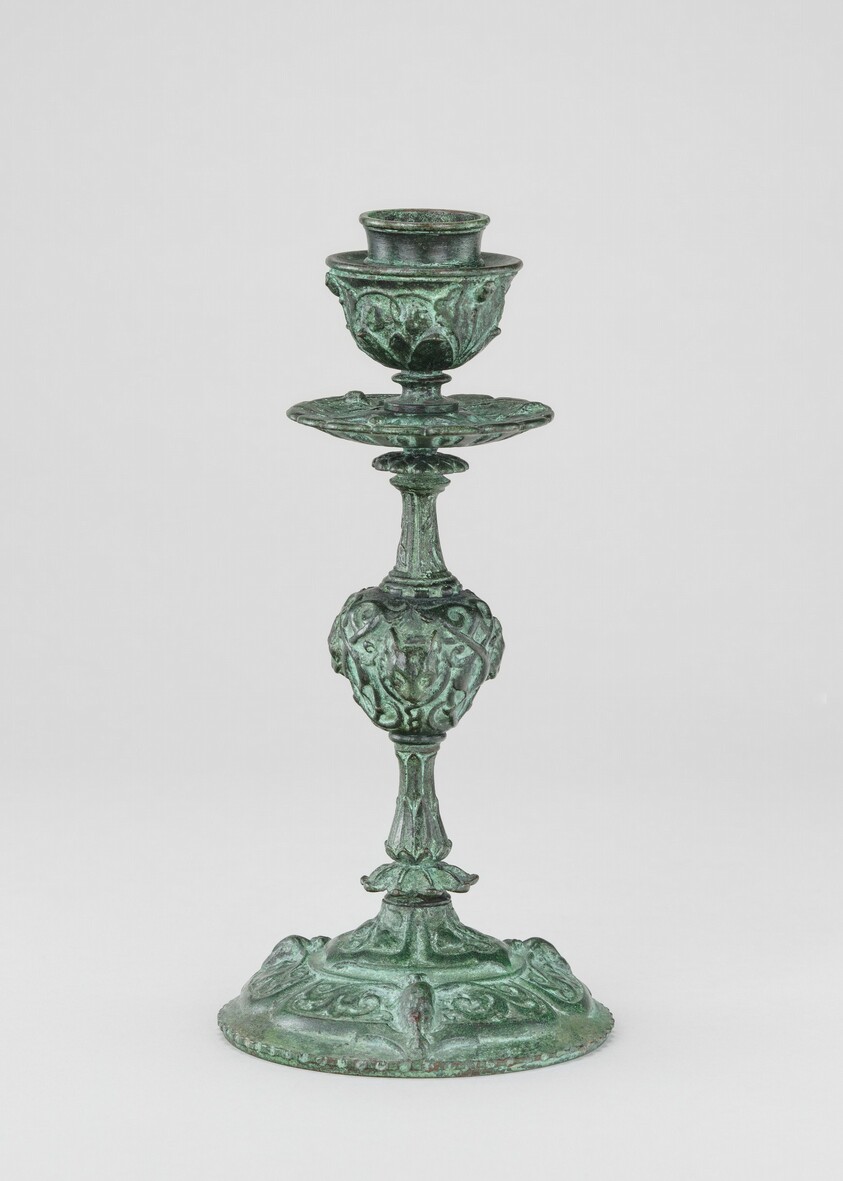 Candlestick, Cup Form, with Arabesques, Bell Flowers, Owls, and Panthers' Heads