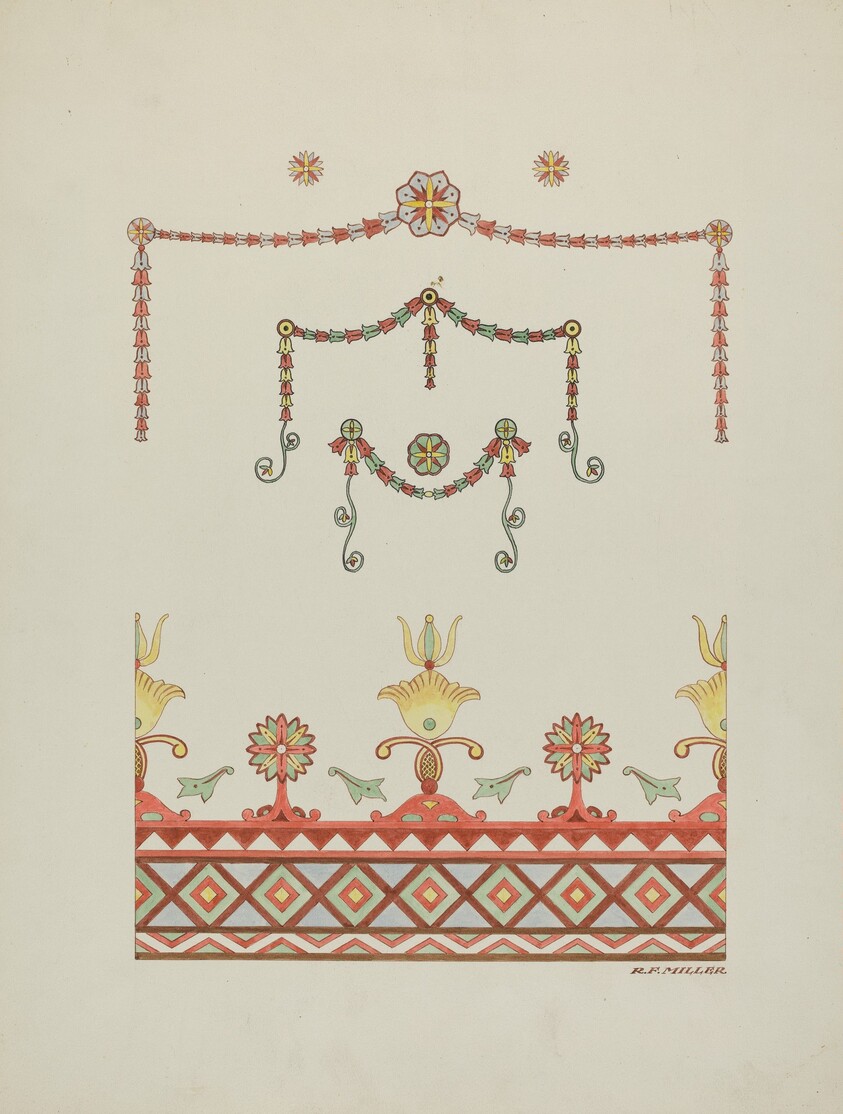 Wall Decorations (Drawing Made from a Restoration)