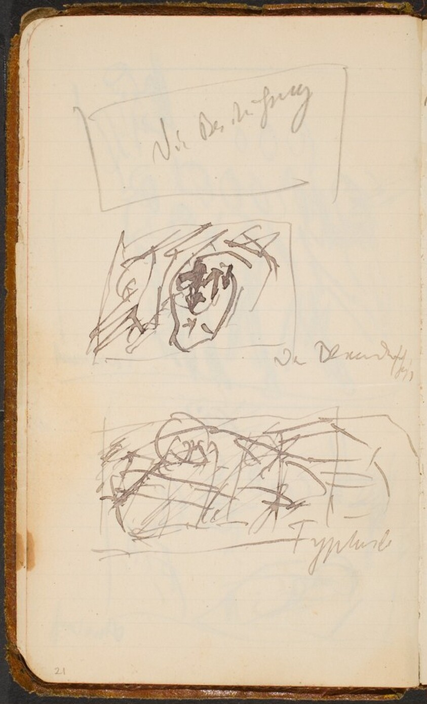 Zwei Skizzen und Notizen (Two Sketches with Notations) [p. 21]