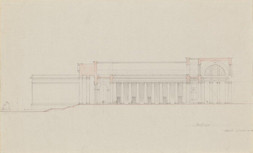 Early Section Study for Site on Axis of the White House