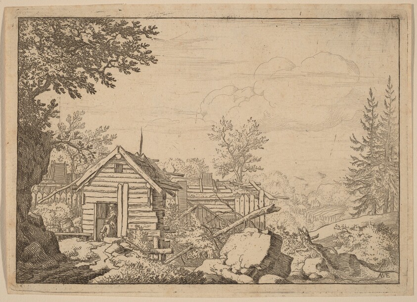 Two Men in the Doorway of a Hut